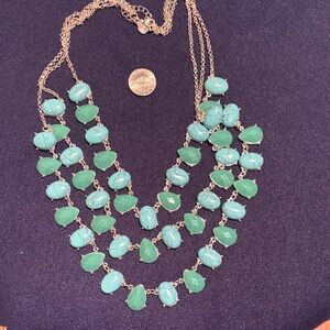 Faux Turquoise & Green Multi-Strand Statement Necklace
